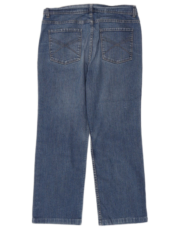 Marks & Spencer Womens Short Straight Jeans UK 12 Medium W30 L25 Blue