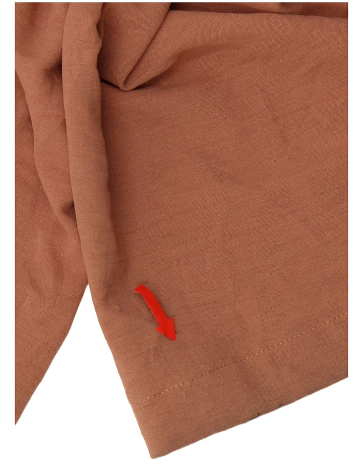 Zara Womens Wide Leg Casual Trousers Large W32 L32 Brown Polyester