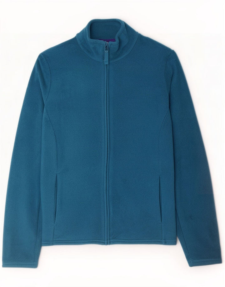 Marks & Spencer Womens Fleece Jacket UK 8 Small Blue Polyester