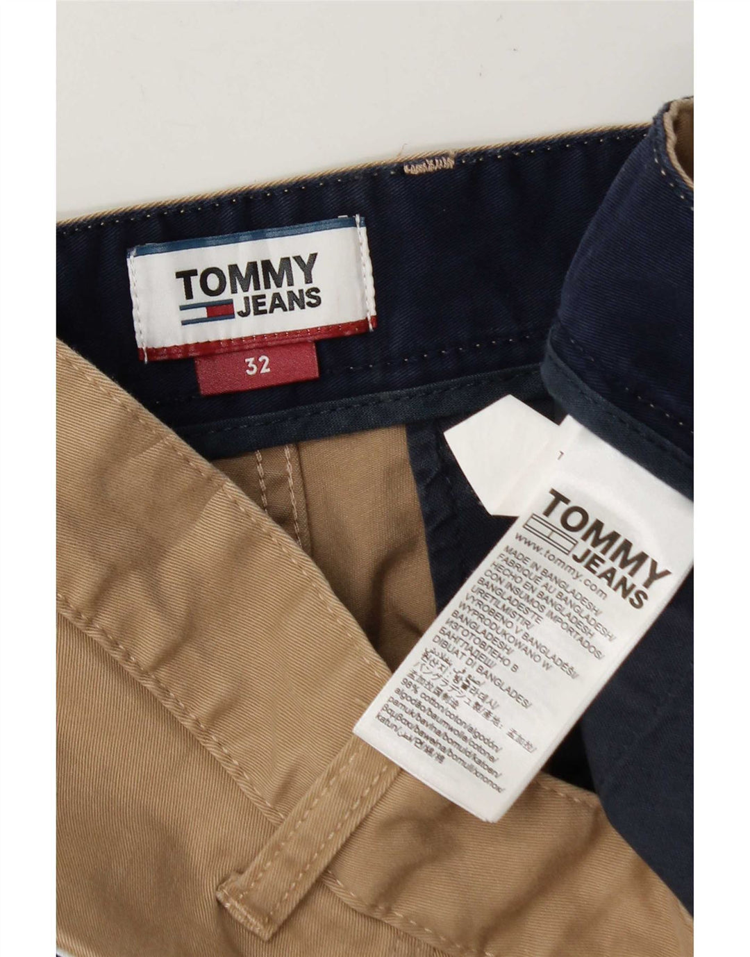 Tommy Hilfiger Mens Chino Shorts W32 Medium Beige Cotton