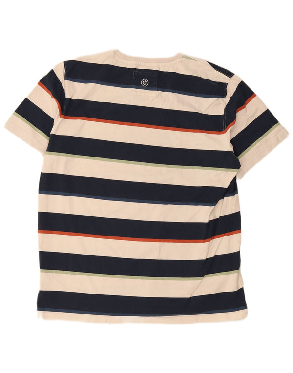 Fat Face Mens T-Shirt Top XL Navy Blue Striped Cotton