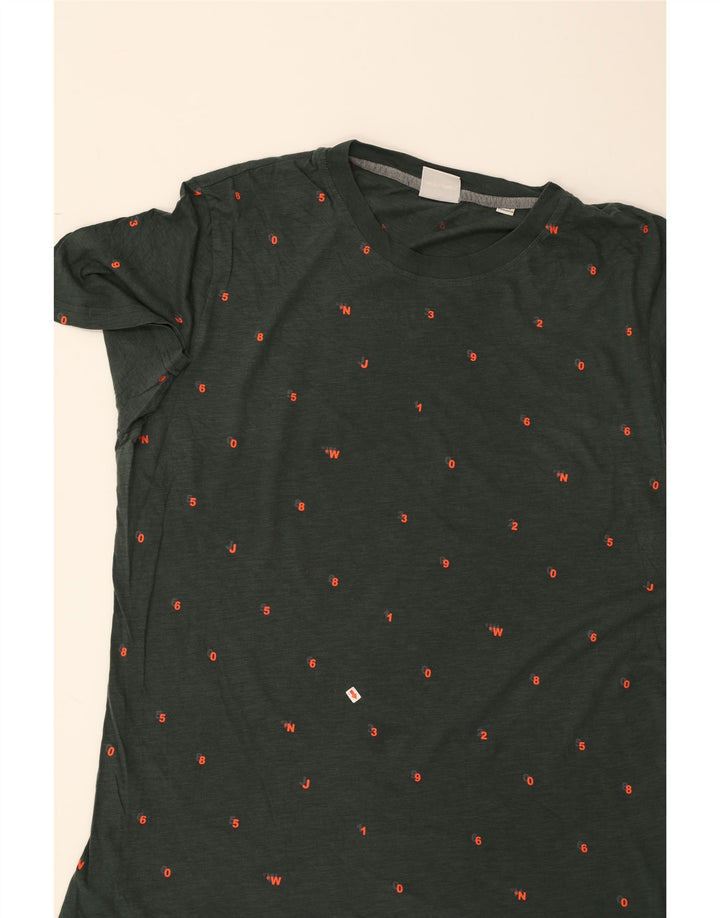 JACK & JONES Mens Graphic T-Shirt Top XL Green Vintage Jack & Jones and Second-Hand Jack & Jones from Messina Hembry 