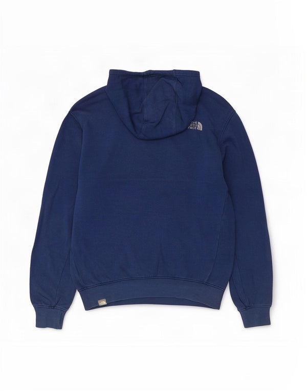 The North Face Mens Graphic Hoodie Jumper Medium Navy Blue Cotton