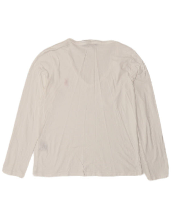 Polo Ralph Lauren Womens Top Long Sleeve UK 14 Large White Cotton