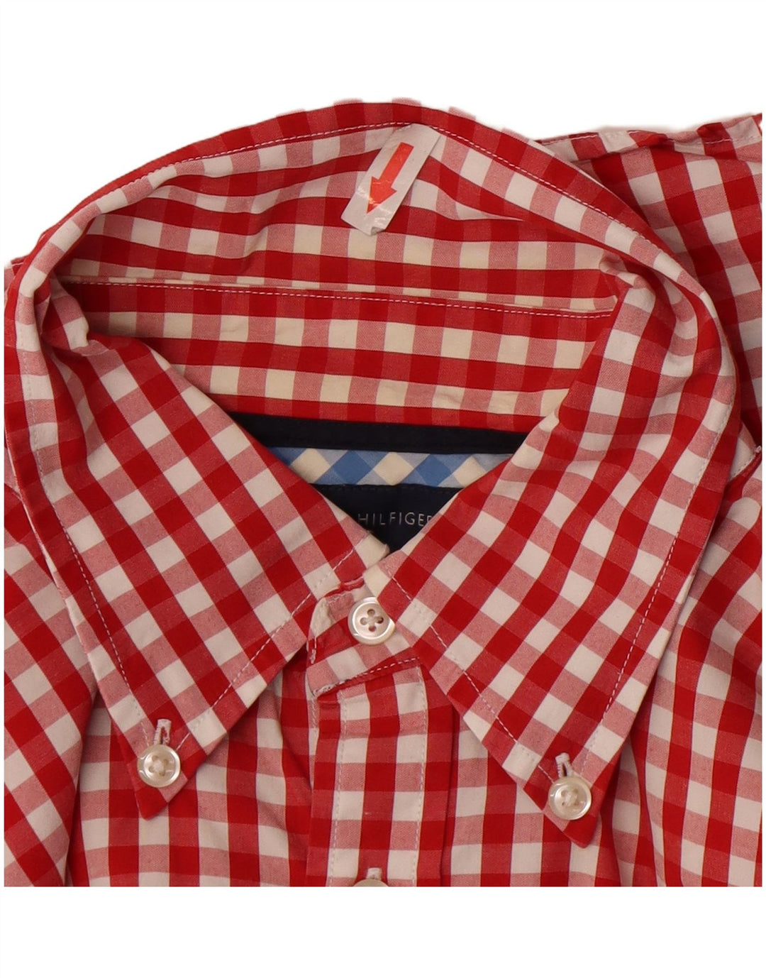 Tommy Hilfiger Mens Shirt Medium Red Check Cotton