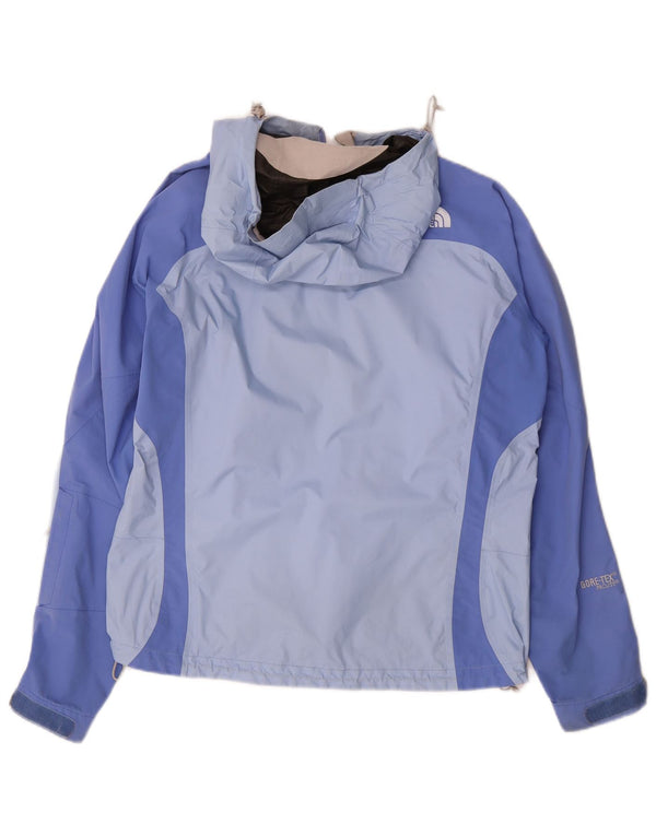 The North Face Womens Hooded Rain Jacket UK 14 Medium Blue Colourblock