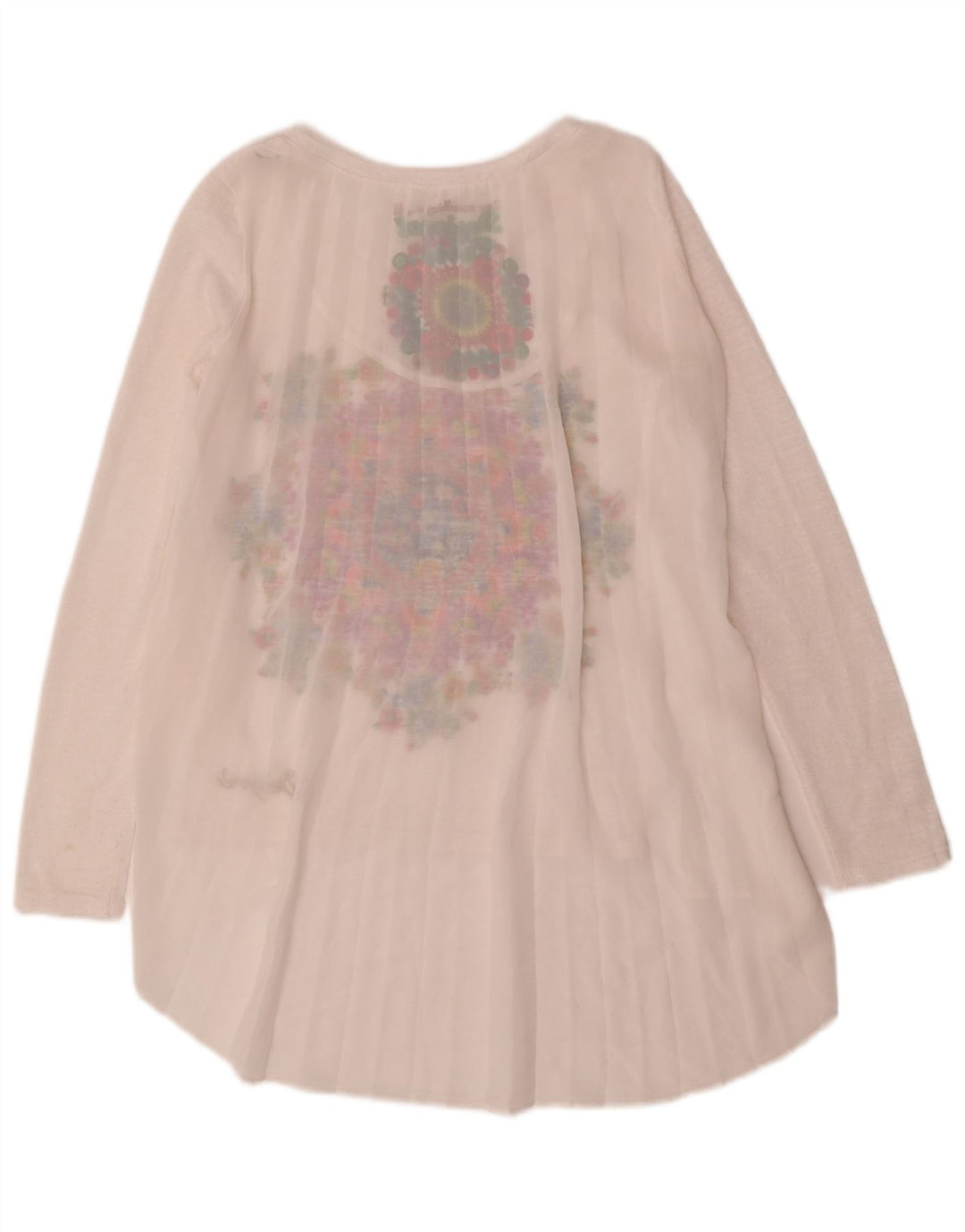 Desigual Womens Graphic Tunic Top UK 10 Small White Floral