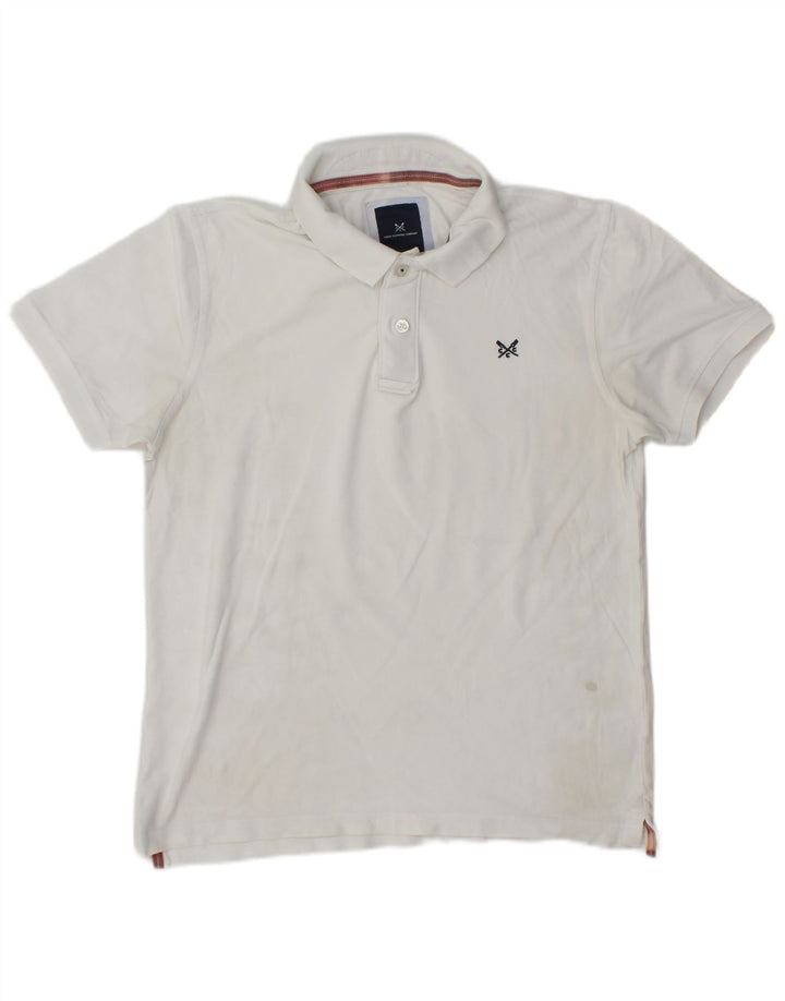 Crew Clothing Mens Polo Shirt Medium White Cotton