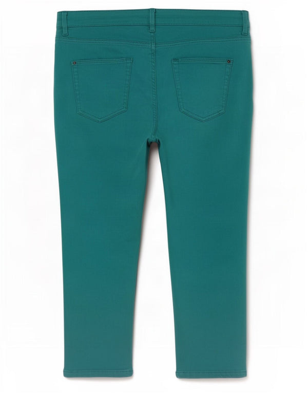 Marks & Spencer Womens Tapered Capri Trousers UK 18 XL W36 L20 Turquoise