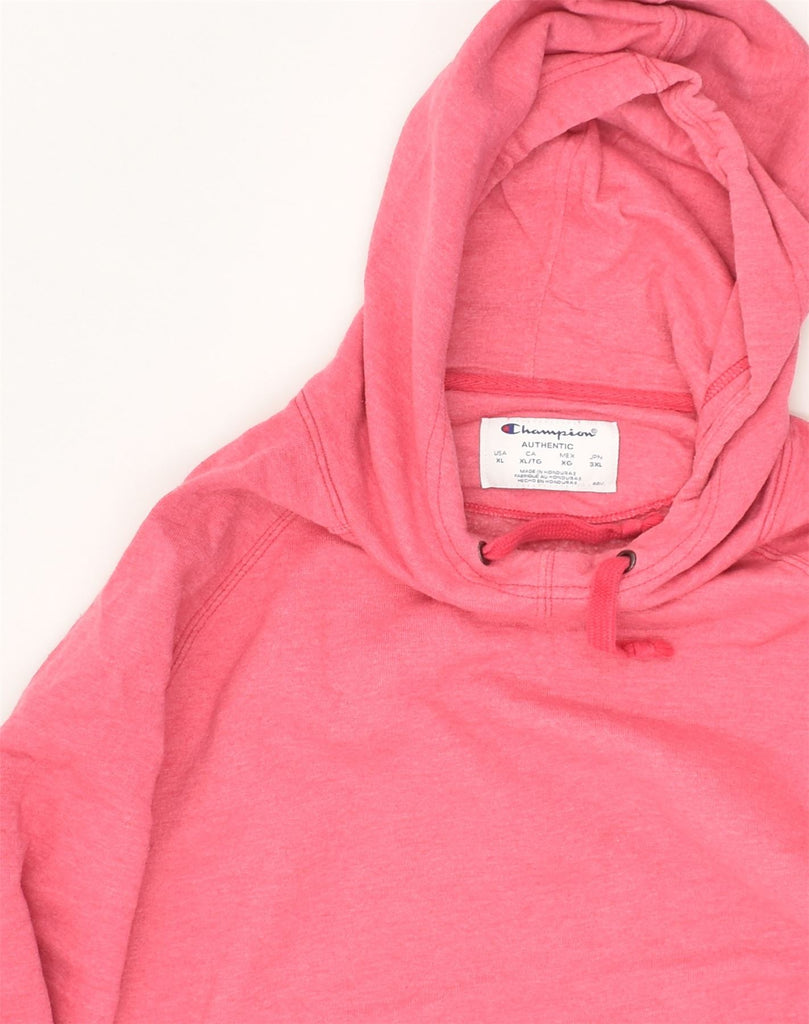 CHAMPION Womens Hoodie Jumper UK 18 XL Pink Cotton | Vintage Champion | Thrift | Second-Hand Champion | Used Clothing | Messina Hembry 