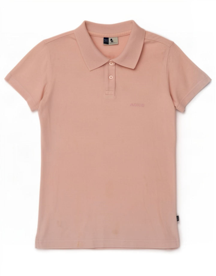 Asics Womens Polo Shirt UK 10 Small Pink Cotton