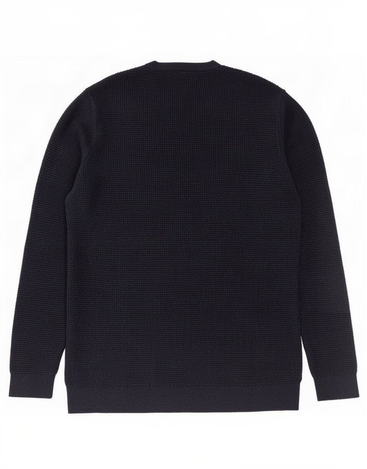 Zara Mens Crew Neck Jumper Sweater Medium Navy Blue