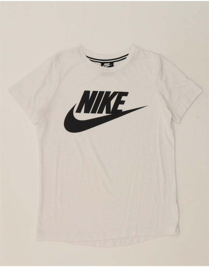 NIKE Womens Graphic T-Shirt Top UK 10 Small White Vintage Nike and Second-Hand Nike from Messina Hembry 