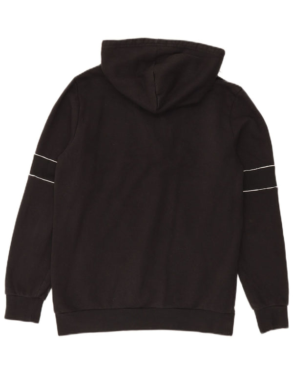 Adidas Boys Graphic Zip Neck Hoodie Jumper 15-16 Years Black Striped