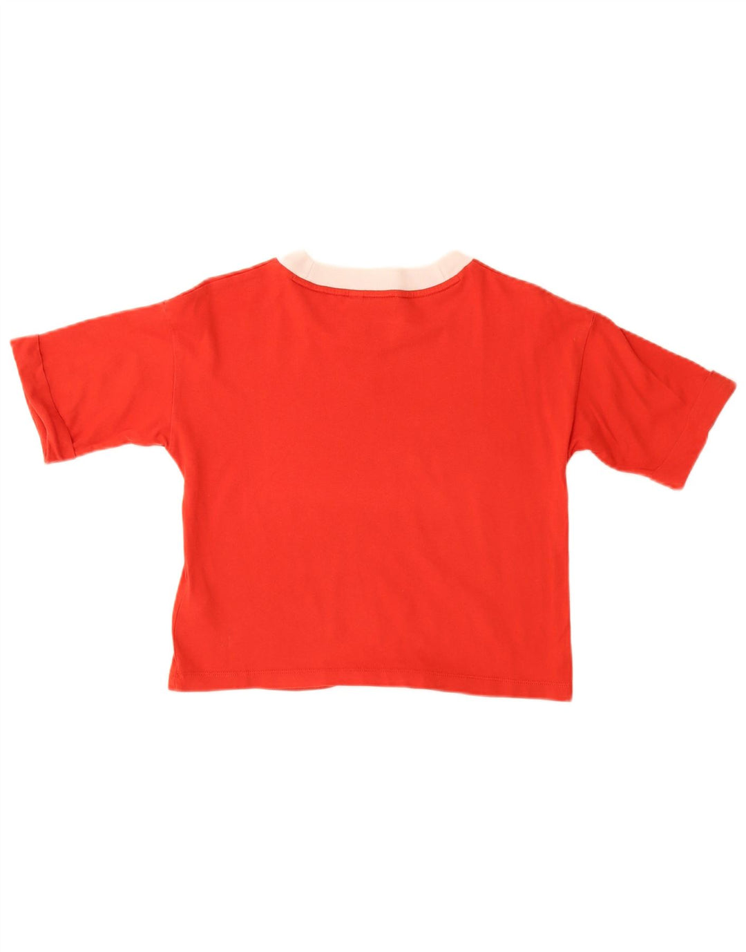 Adidas Womens Crop T-Shirt Top UK 12 Medium  Red Cotton