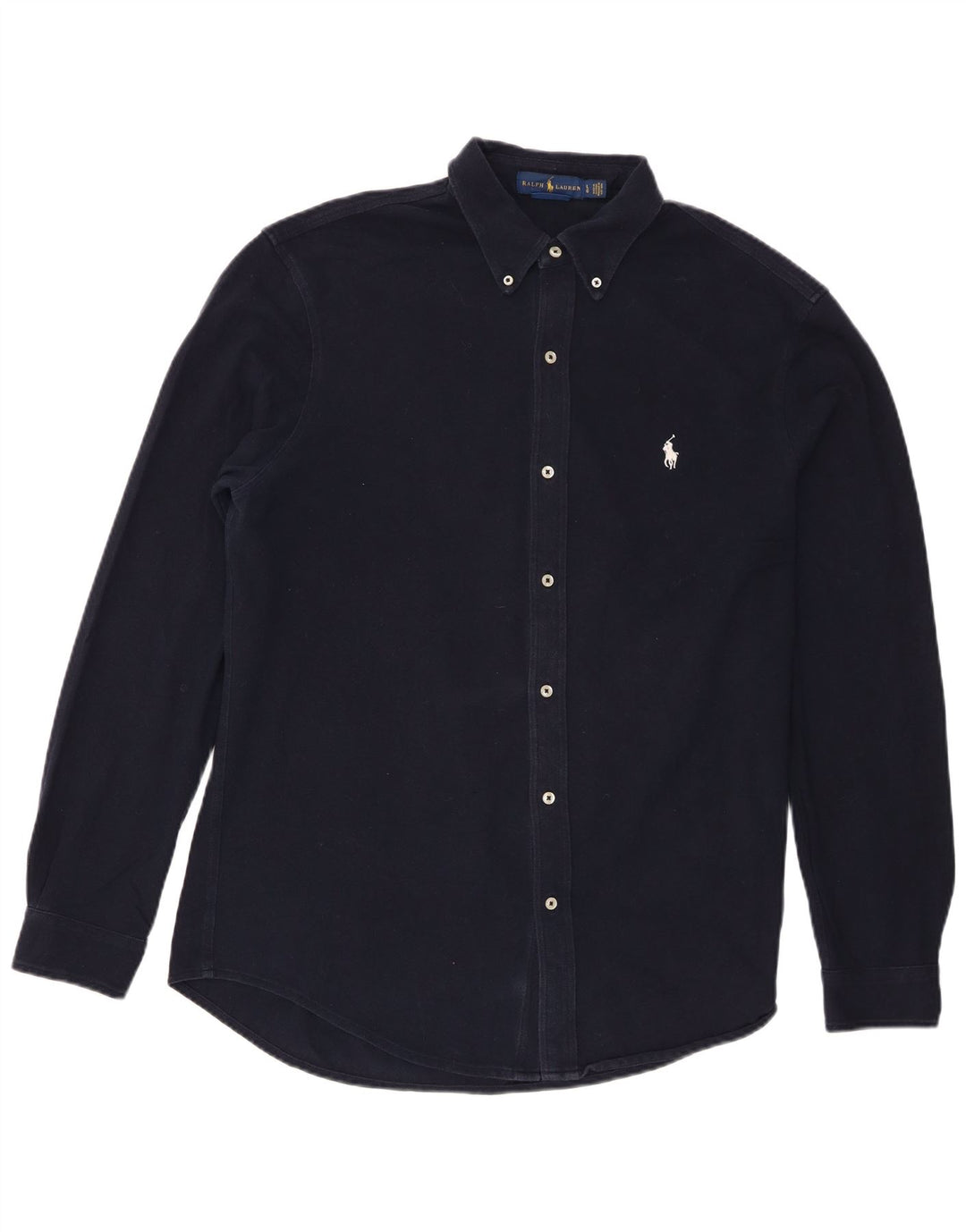 Ralph Lauren Mens Shirt Large Navy Blue Cotton