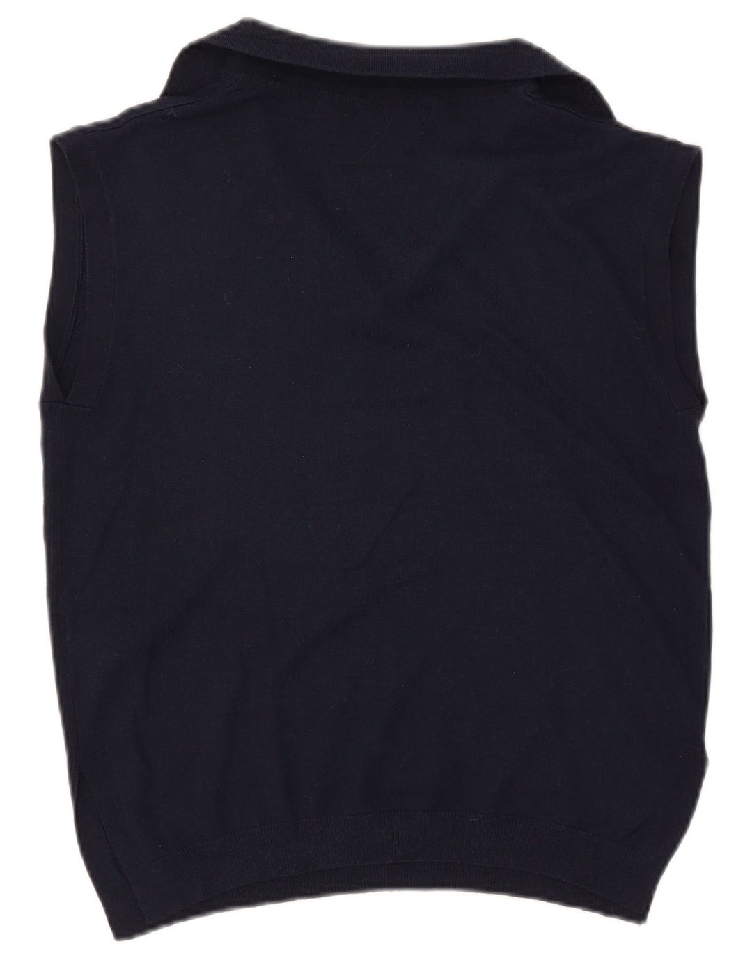 Marks & Spencer Womens Vest Tank Top UK 10 Small Navy Blue Polyester