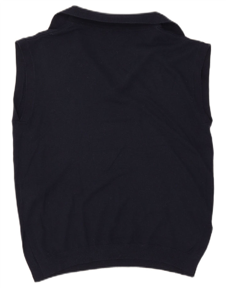 Marks & Spencer Womens Vest Tank Top UK 10 Small Navy Blue Polyester