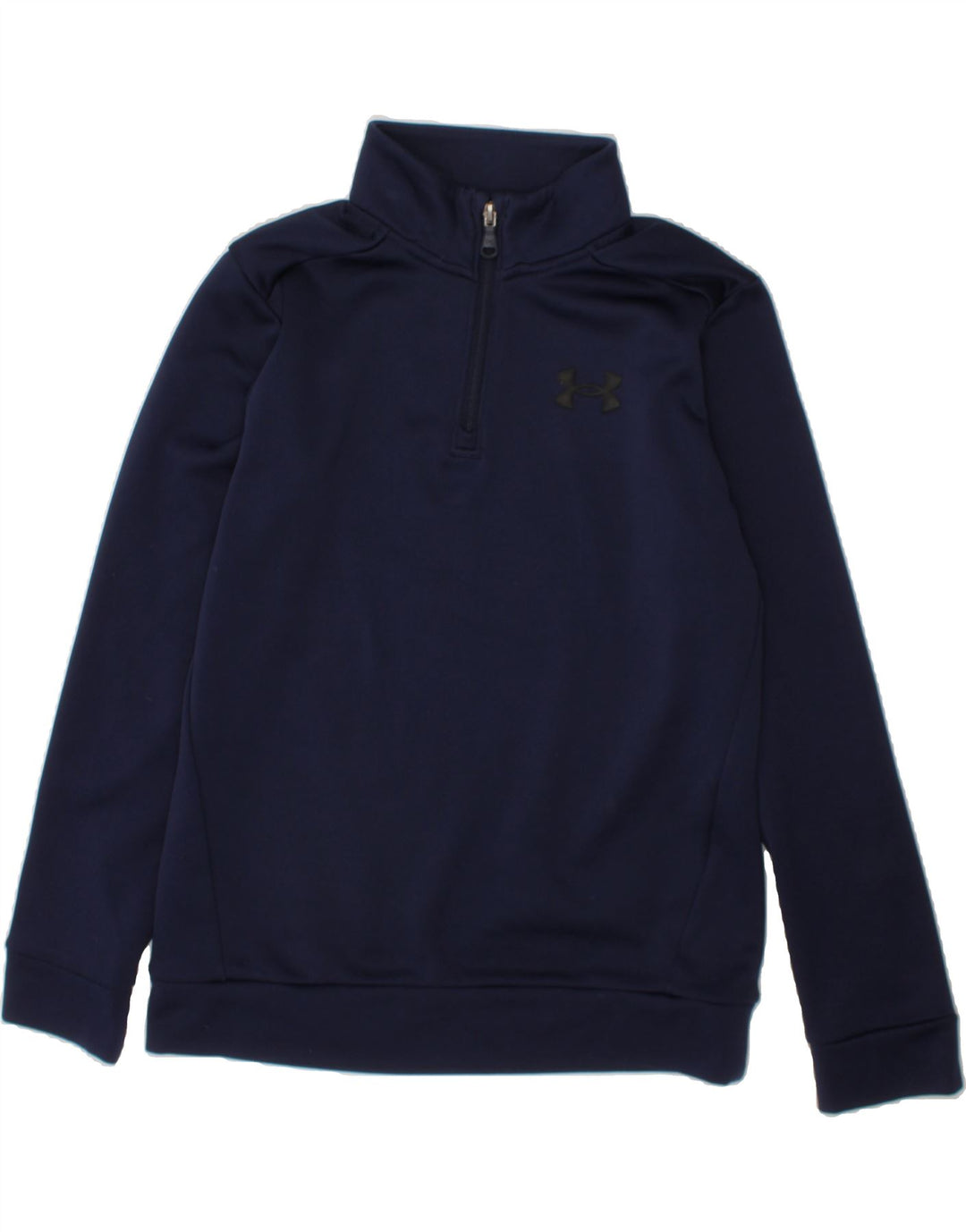 UNDER ARMOUR Boys Zip Neck Sweatshirt Jumper 9-10 Years Medium  Navy Blue Vintage Under Armour and Second-Hand Under Armour from Messina Hembry 