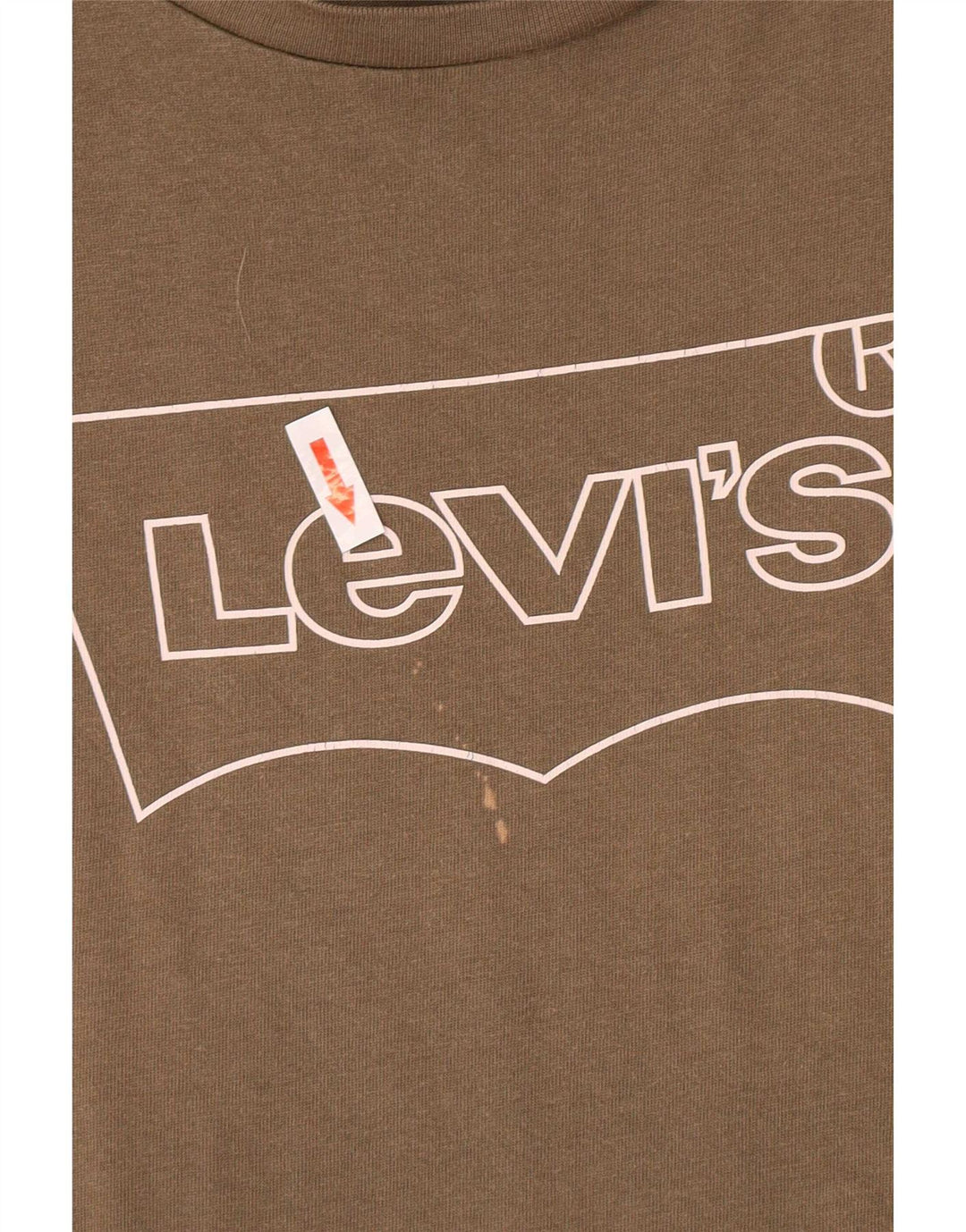 Levi's Womens Graphic T-Shirt Top UK 14 Medium Khaki