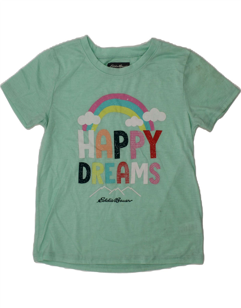 EDDIE BAUER Girls Graphic T-Shirt Top 10-11 Years Medium  Turquoise Vintage Eddie Bauer and Second-Hand Eddie Bauer from Messina Hembry 