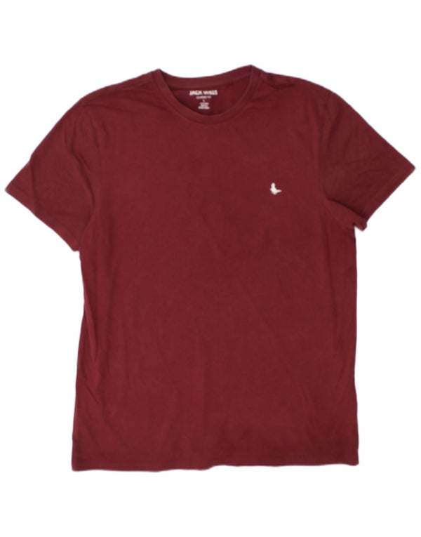 Jack Wills Mens Classic Fit T-Shirt Top Large Burgundy Cotton