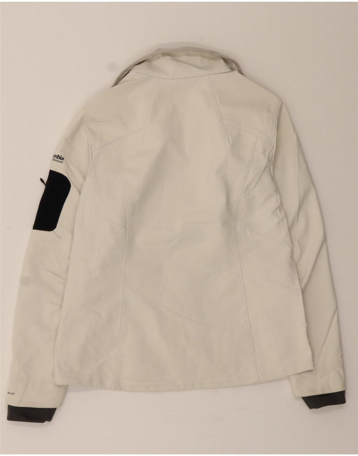 COLUMBIA Womens Windbreaker Jacket UK 14 Medium White Vintage Columbia and Second-Hand Columbia from Messina Hembry 