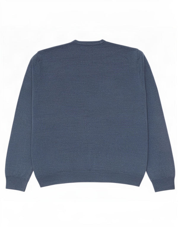 Marks & Spencer Mens Crew Neck Jumper Sweater 2XL Blue Acrylic
