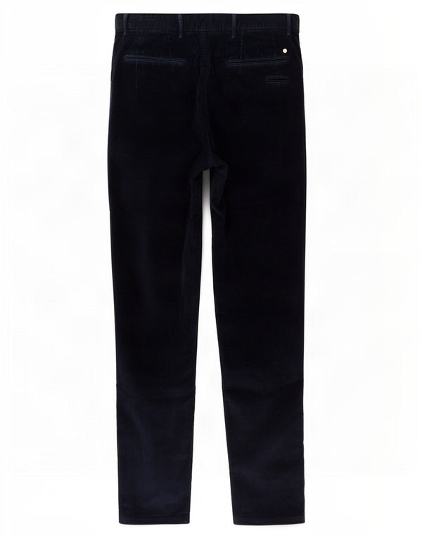 Massimo Dutti Mens Slim Fit Corduroy Trousers EU 46 XL W36 L31 Navy Blue