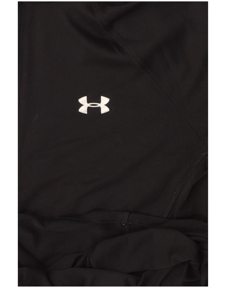 UNDER ARMOUR Womens Zip Neck Pullover Tracksuit Top UK 12 Medium Black