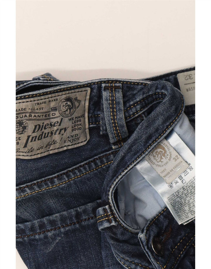 Diesel Mens Straight Jeans W32 L32 Blue Cotton