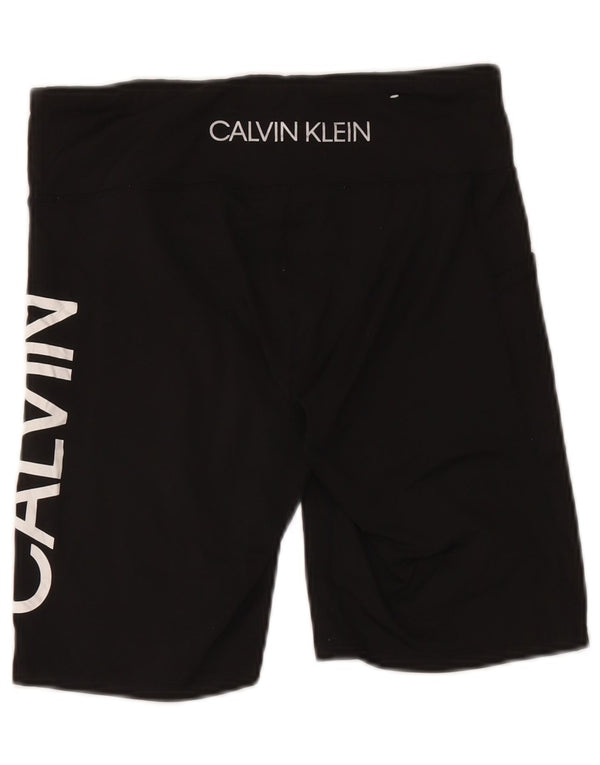 Calvin Klein Womens Graphic Sport Shorts UK 14 Large Black Nylon