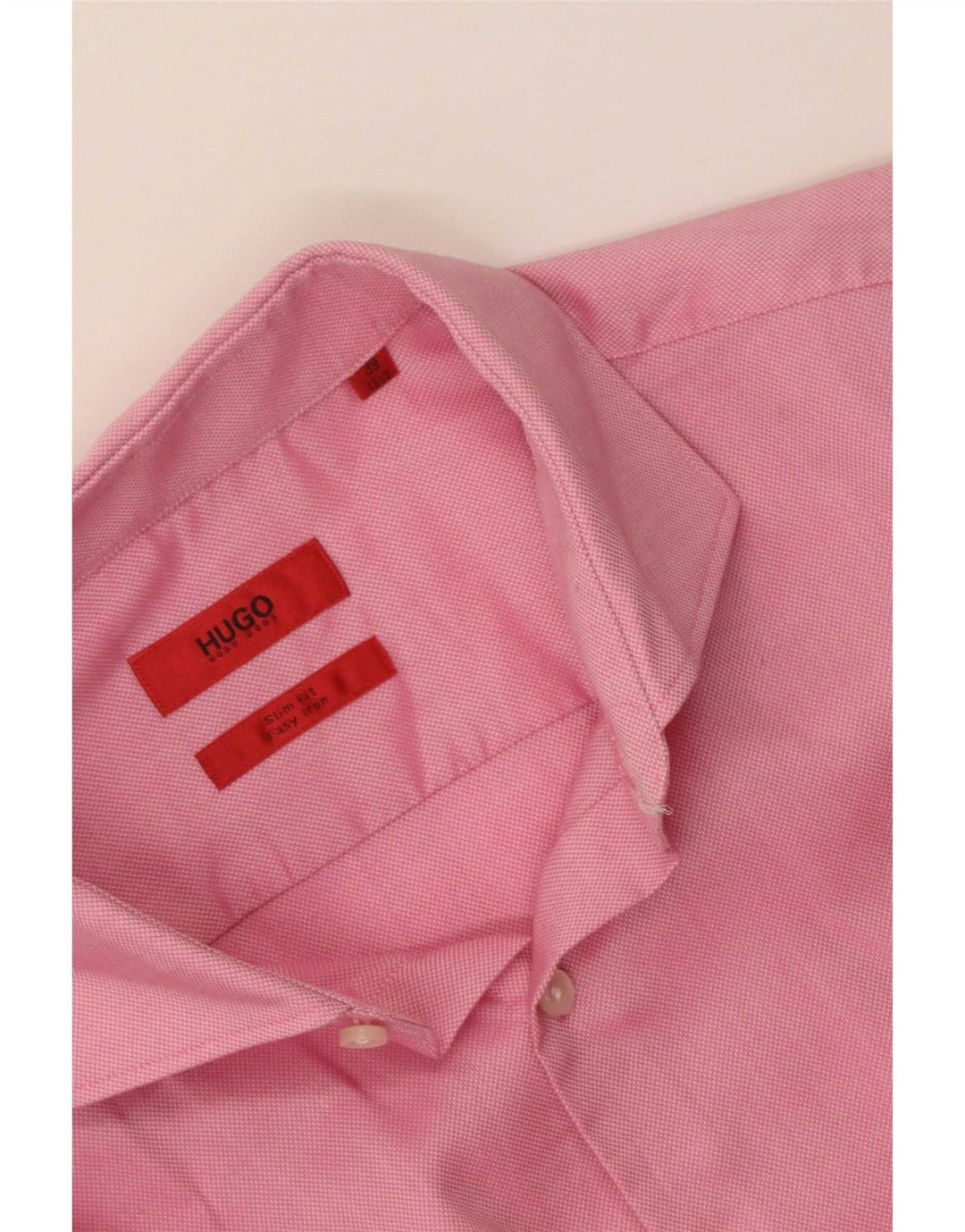 Hugo Boss Mens Slim Fit Shirt Size 39 15 1/2 Medium Pink
