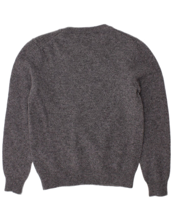 BENETTON Girls Crew Neck Jumper Sweater 9-10 Years Grey Merino Wool