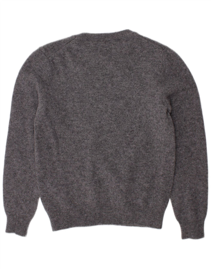 BENETTON Girls Crew Neck Jumper Sweater 9-10 Years Grey Merino Wool