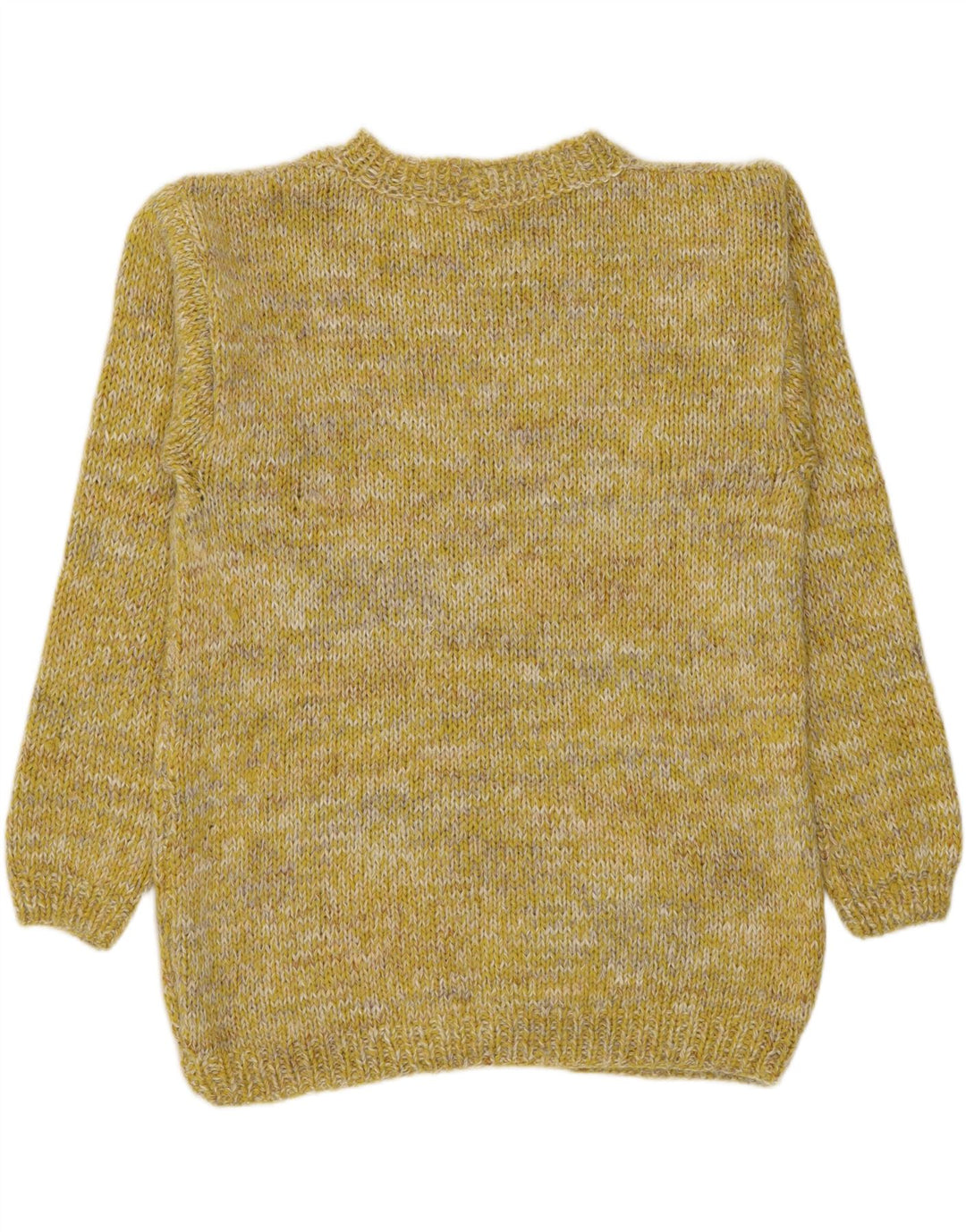 Vintage Mens Boat Neck Jumper Sweater Medium Yellow Flecked