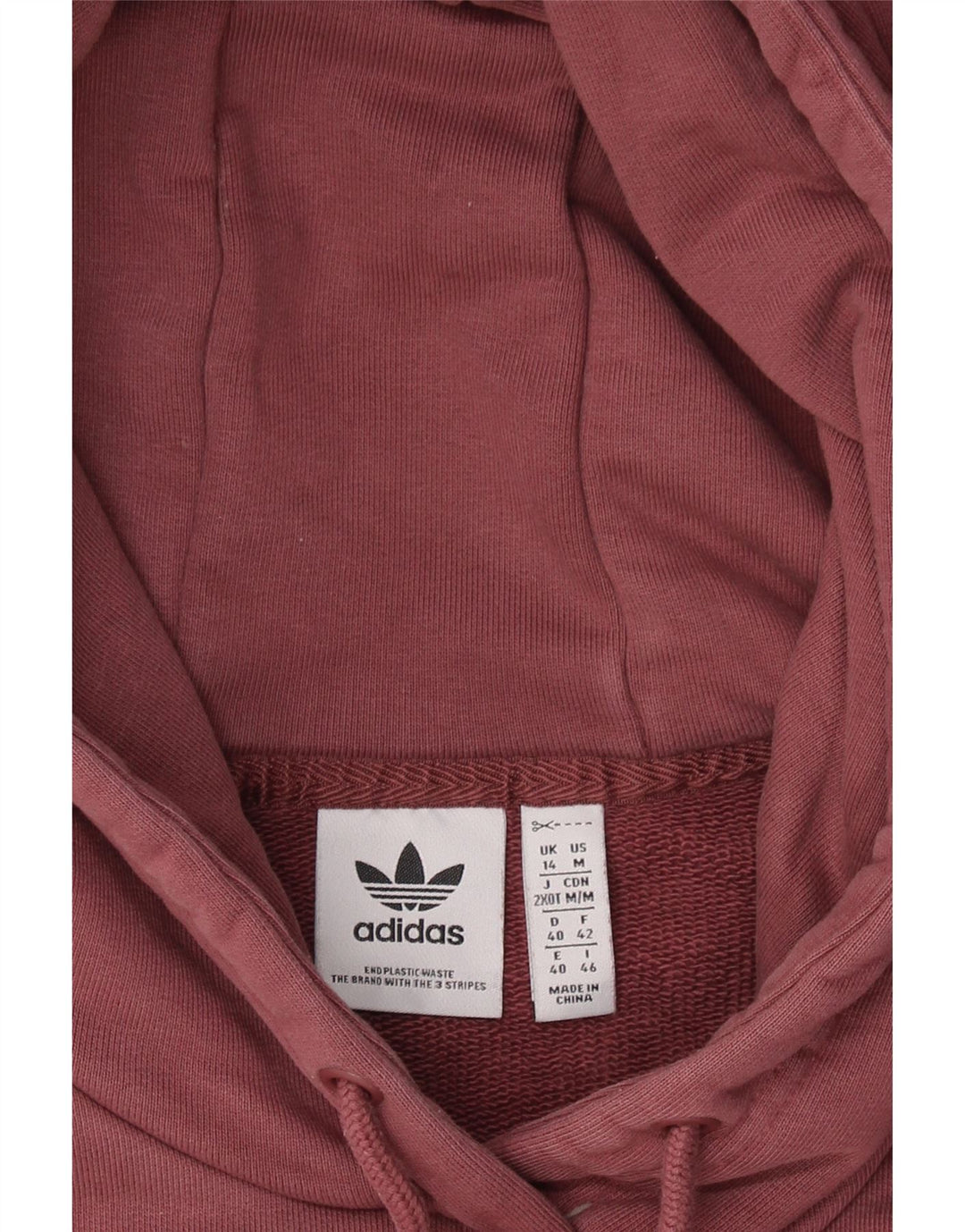 ADIDAS Womens Oversized Hoodie Jumper UK 14 Medium Maroon Cotton