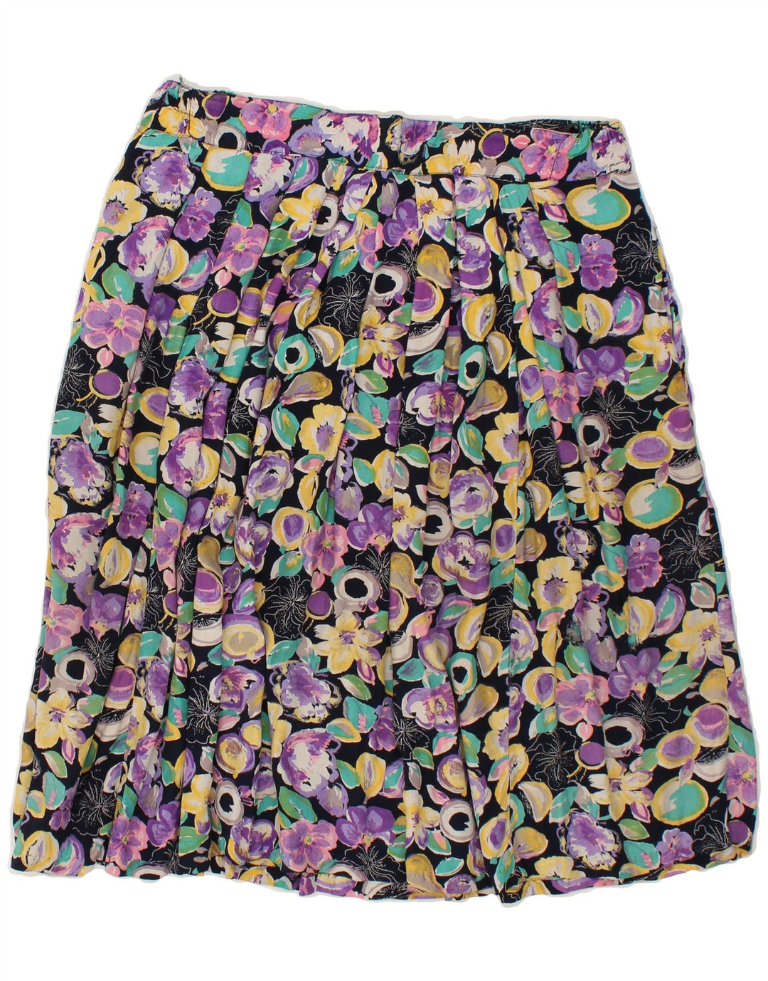 C&A Womens Pleated Skirt W38 XL  Multicoloured Floral Viscose Vintage C&A and Second-Hand C&A from Messina Hembry 