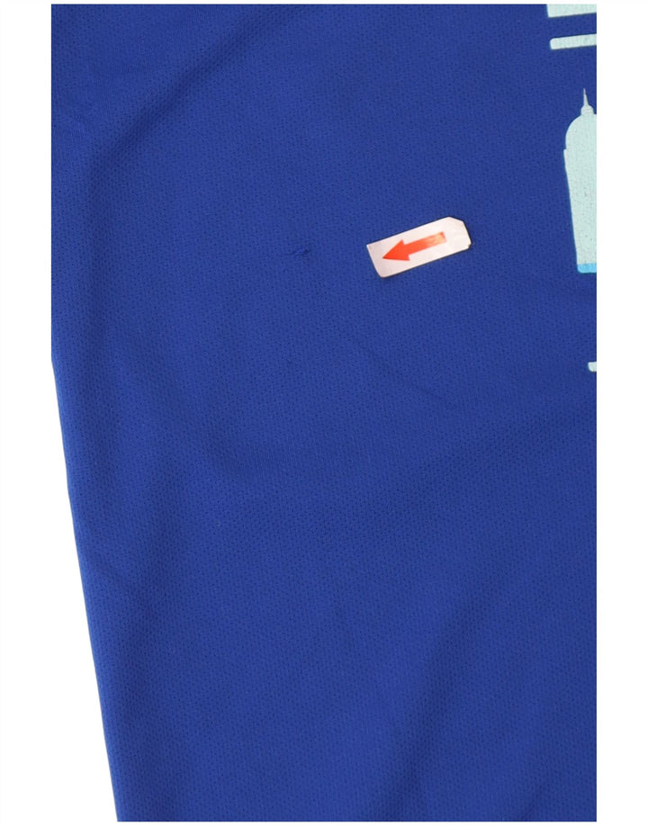 Asics Mens London Graphic T-Shirt Top Medium Blue Polyester