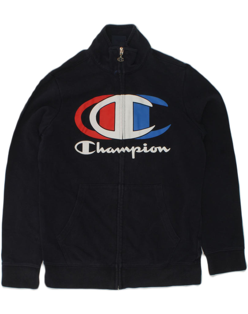 CHAMPION Boys Graphic Tracksuit Top Jacket 11-12 Years Large Navy Blue | Vintage Champion | Thrift | Second-Hand Champion | Used Clothing | Messina Hembry 