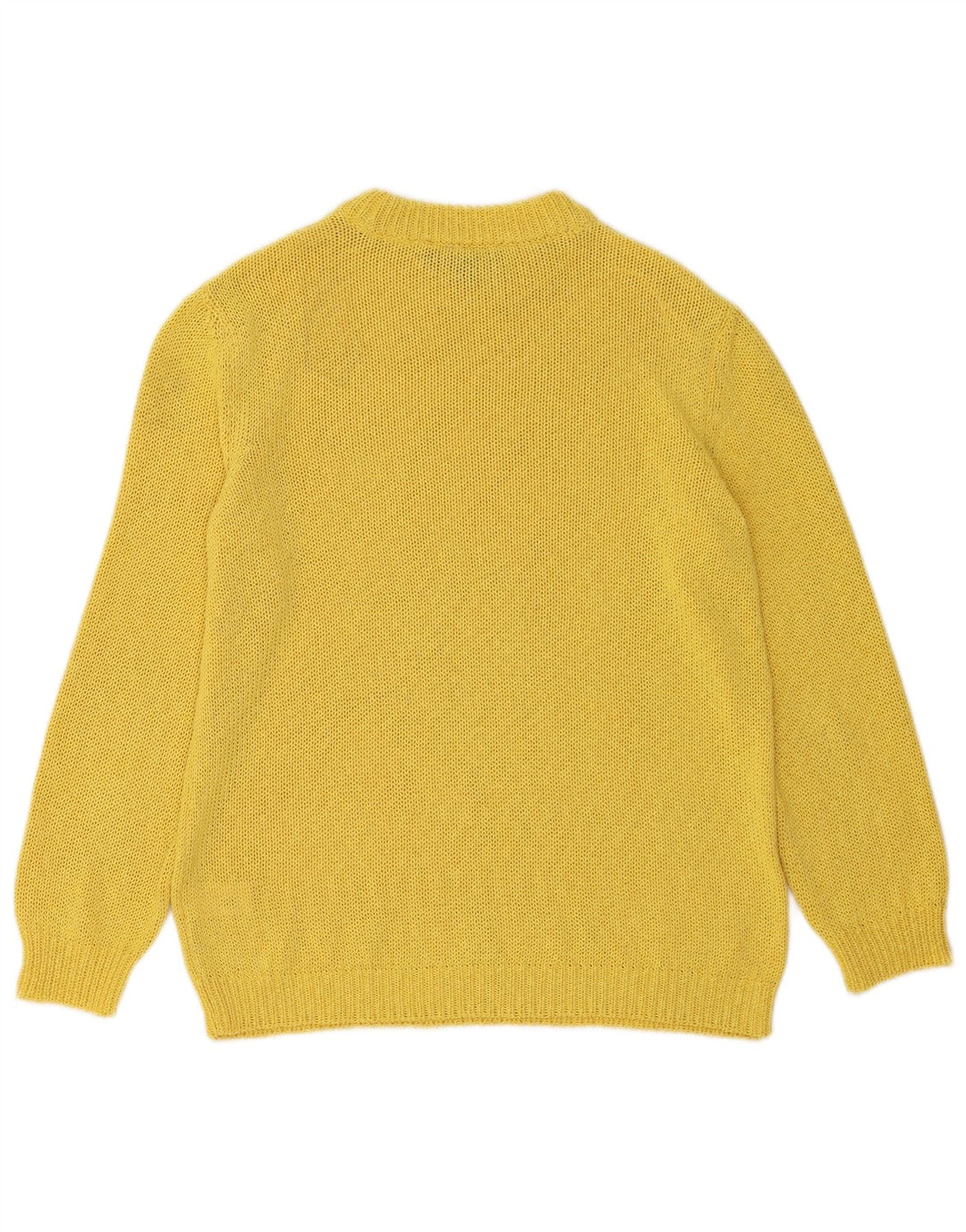 Zara Womens Crew Neck Jumper Sweater UK 14 Medium Yellow Polyester