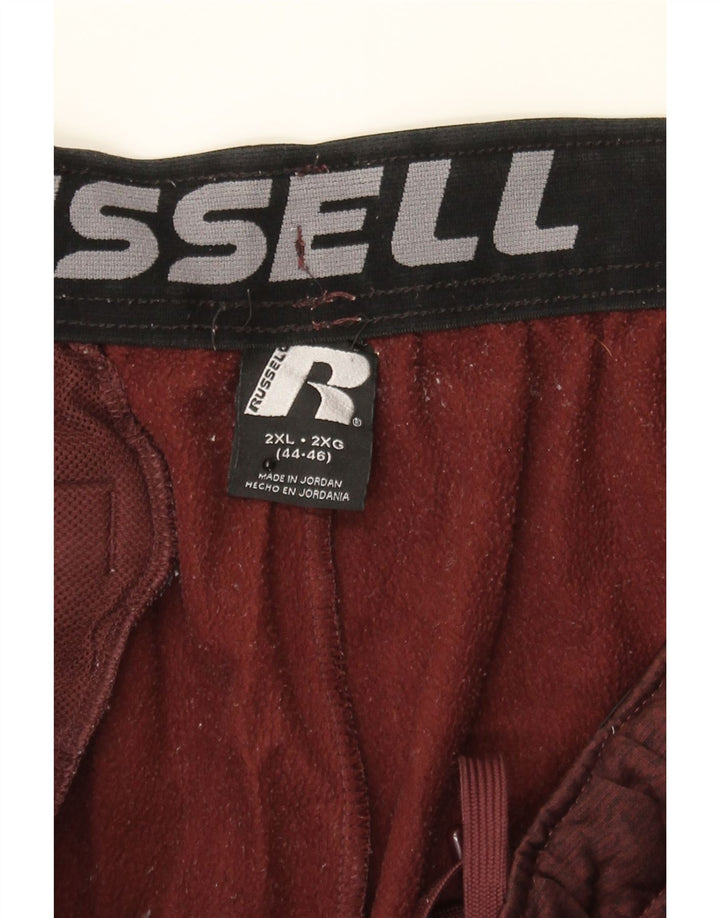 RUSSELL ATHLETIC Mens Tracksuit Trousers 2XL Maroon Polyester Vintage Russell Athletic and Second-Hand Russell Athletic from Messina Hembry 