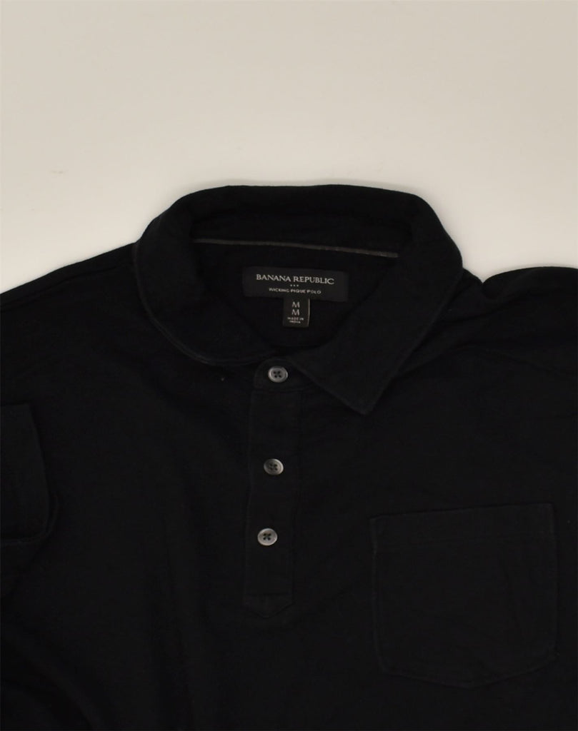 BANANA REPUBLIC Mens Polo Shirt Medium Black Cotton | Vintage Banana Republic | Thrift | Second-Hand Banana Republic | Used Clothing | Messina Hembry 