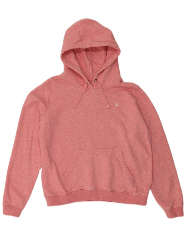 Jack Wills Womens Hoodie Jumper UK 14 Large Pink Flecked