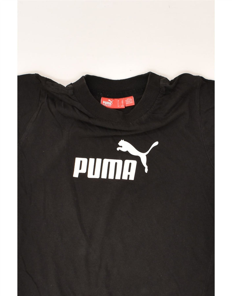 PUMA Boys Graphic T-Shirt Top 7-8 Years Small Black Cotton | Vintage Puma | Thrift | Second-Hand Puma | Used Clothing | Messina Hembry 