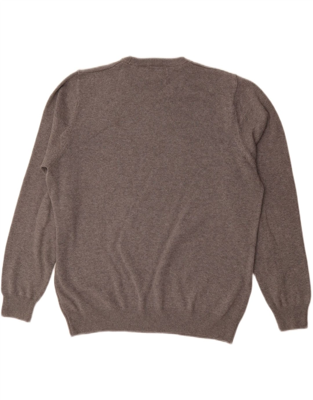 MARKS & SPENCER Mens Crew Neck Jumper Sweater Large Grey Cotton