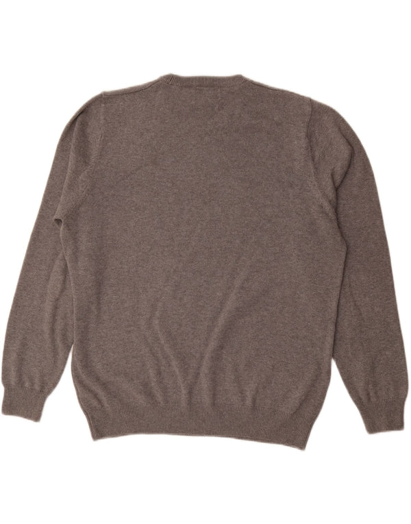 MARKS & SPENCER Mens Crew Neck Jumper Sweater Large Grey Cotton