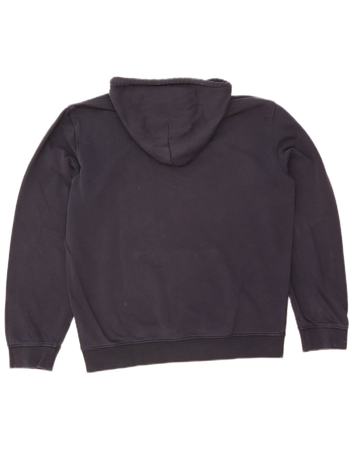 Champion Mens Graphic Hoodie Jumper Medium Navy Blue Cotton