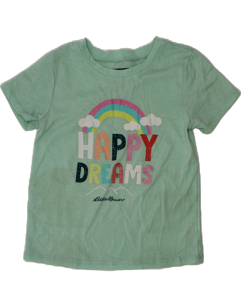EDDIE BAUER Girls Graphic T-Shirt Top 7-8 Years Small Turquoise Polyester Vintage Eddie Bauer and Second-Hand Eddie Bauer from Messina Hembry 