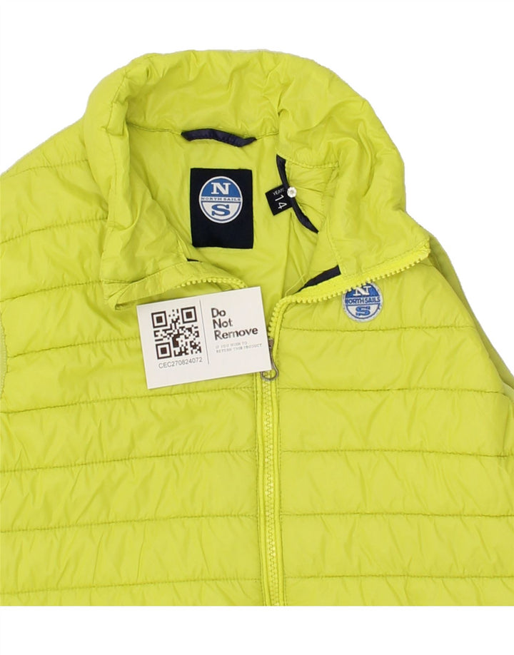 NORTH SAILS Girls Padded Gilet 13-14 Years Yellow Polyamide Vintage North Sails and Second-Hand North Sails from Messina Hembry 